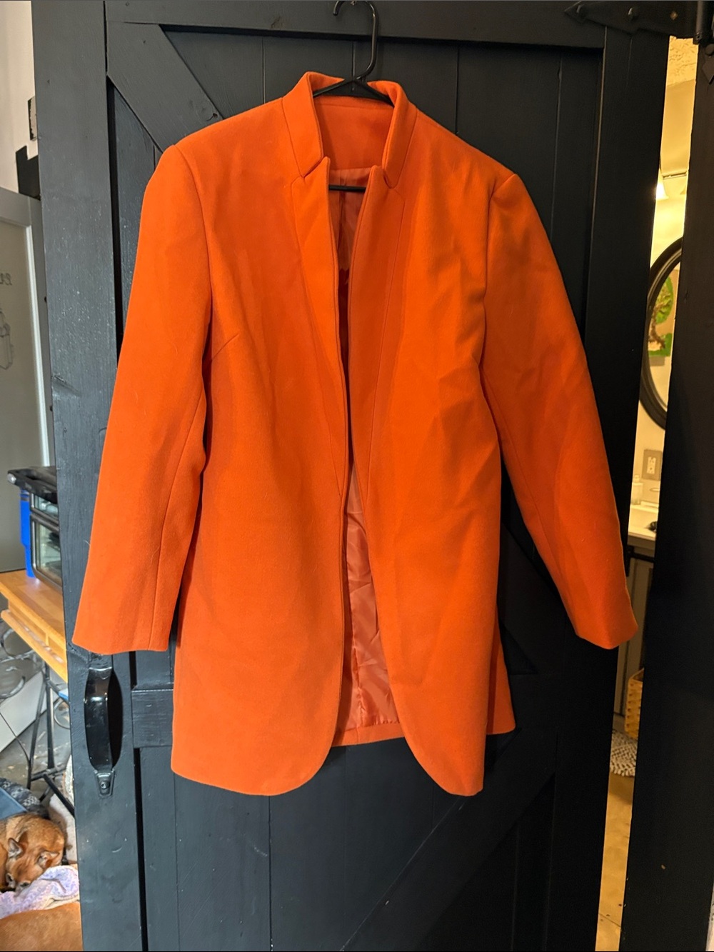 Women's Orange Blazer-Style Coat